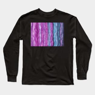 Pink and Blue Waves Long Sleeve T-Shirt